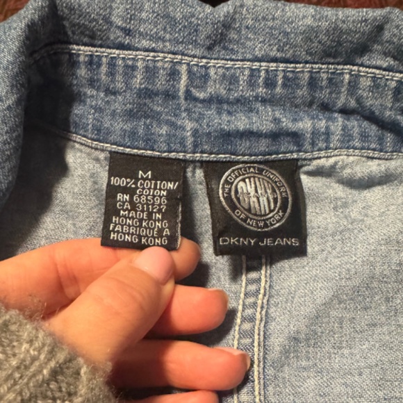 Vtg 90s Y2k DKNY Denim Jean Chore Workwear Coat Jacket Lightweight Women - Picture 8 of 8